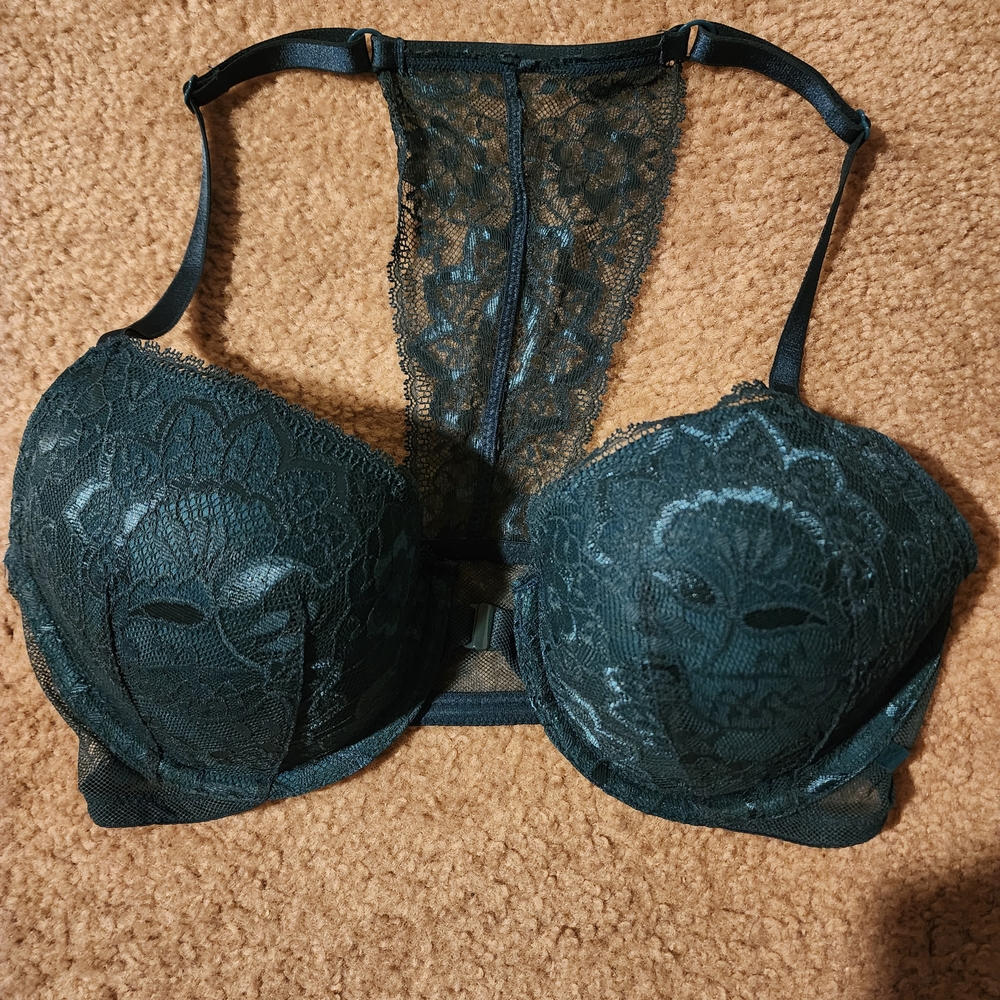 NWT Victoria's Secret Dark Teal Lace Bra Size 34 D